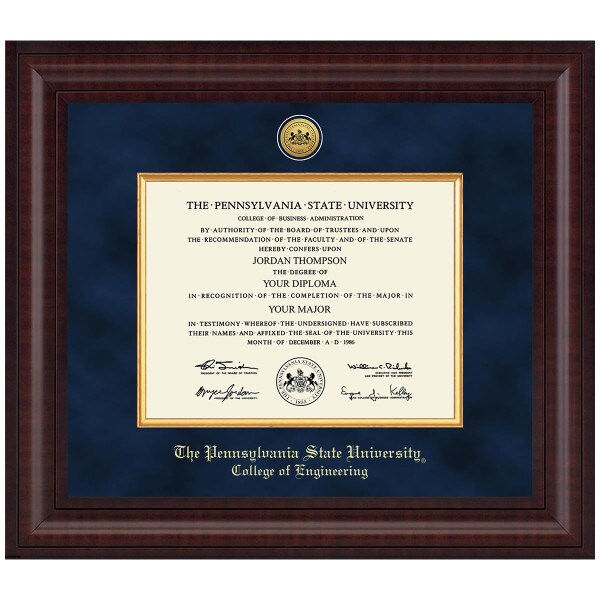 #109 College of Engineering diploma frame Presidential in Premier (Chestnut)